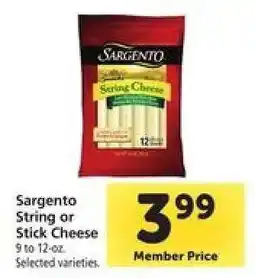 Safeway Sargento String or Stick Cheese offer