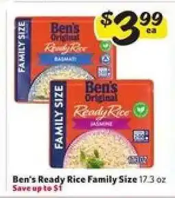 Winn Dixie Ben's Ready Rice Family Size offer
