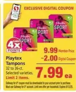 Safeway Playtex Tampons offer