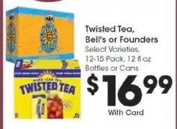 Kroger Twisted Tea, Bell's or Founders offer