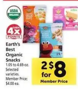 Safeway Earth's Best Organic Snacks offer