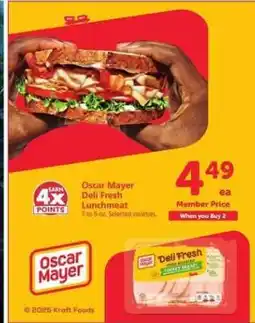 Safeway Oscar Mayer Deli Fresh Lunchmeat offer