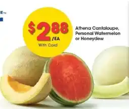 Kroger Athena Cantaloupe, Personal Watermelon or Honeydew offer