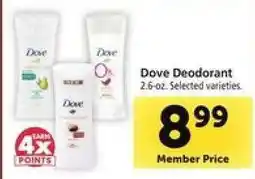 Safeway Dove Deodorant offer