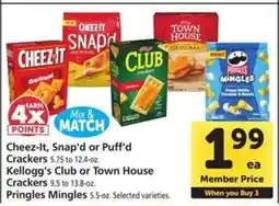 Safeway Cheez-It, Snap'd or Puff'd Crackers, Kellogg's Club or Town House Crackers, Pringles Mingles offer