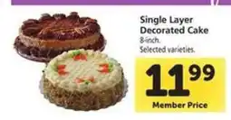 Safeway Single Layer Decorated Cake offer