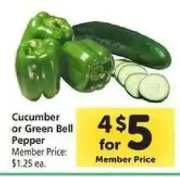 Safeway Cucumber or Green Bell Pepper offer