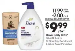 Kroger Dove Body Wash or Dr. Squatch Deodorant offer