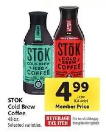 Safeway Stōk Cold Brew Coffee offer