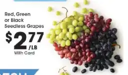 Kroger Red, Green or Black Seedless Grapes offer