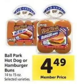 Safeway Ball Park Hot Dog or Hamburger Buns offer
