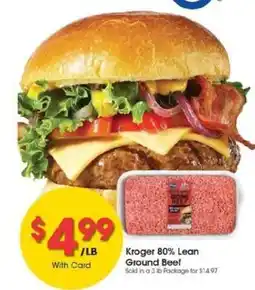 Kroger Kroger 80% Lean Ground Beef offer
