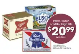 Kroger Pabst, Busch or Miller High Life offer