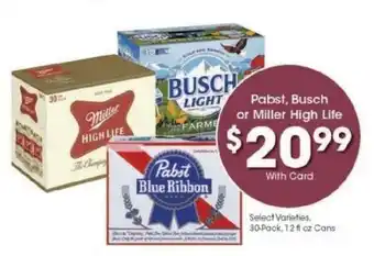 Kroger Pabst, Busch or Miller High Life offer