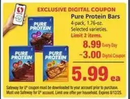 Safeway Pure Protein Bars offer