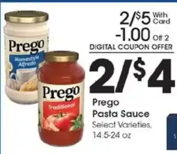Kroger Prego Pasta Sauce offer