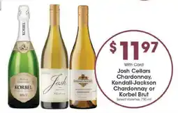 Kroger Josh Cellars Chardonnay, Kendall-Jackson Chardonnay or Korbel Brut offer