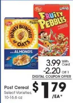 Kroger Post Cereal offer
