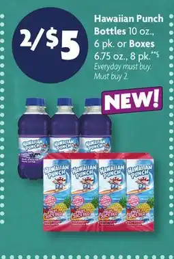 Family Dollar Hawaiian Punch Bottles 10 oz., 6 pk. or Boxes 6.75 oz., 8 pk.**§ offer