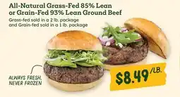 Sprouts Farmers Market All-Natural Grass-Fed 85% Lean or Grain-Fed 93% Lean Ground Beef offer