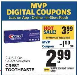 Food Lion Crest Toothpaste offer
