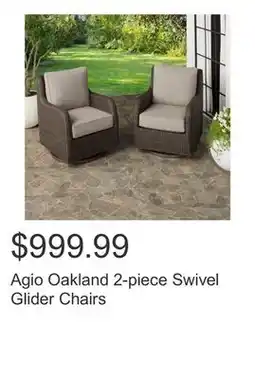 Costco Agio Oakland 2-piece Swivel Glider Chairs offer