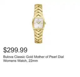 Costco Bulova Classic Gold Mother of Pearl Dial Womens Watch, 22mm offer