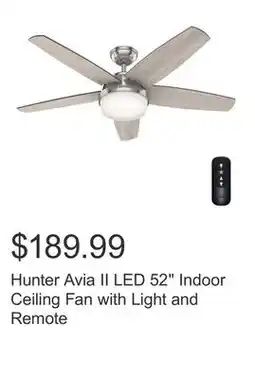 Costco Hunter Avia II LED 52 Indoor Ceiling Fan with Light and Remote offer
