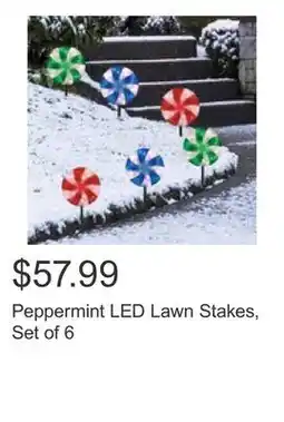 Costco Peppermint LED Lawn Stakes, Set of 6 offer