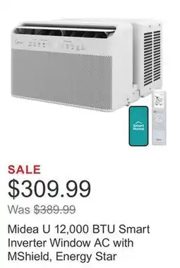 Costco Midea U 12,000 BTU Smart Inverter Window AC with MShield, Energy Star offer