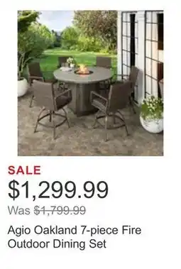 Costco Agio Oakland 7-piece Fire Outdoor Dining Set offer