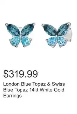 Costco London Blue Topaz & Swiss Blue Topaz 14kt White Gold Earrings offer