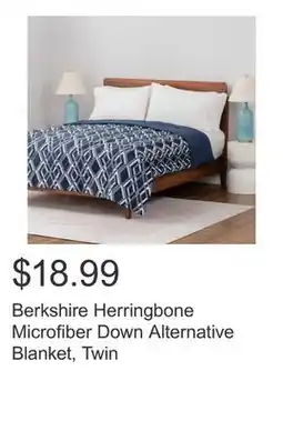 Costco Berkshire Herringbone Microfiber Down Alternative Blanket, Twin offer