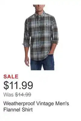 Costco Weatherproof Vintage Men's Flannel Shirt offer