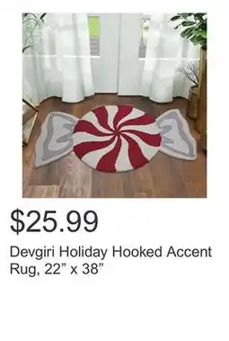 Costco Devgiri Holiday Hooked Accent Rug, 22 x 38 offer