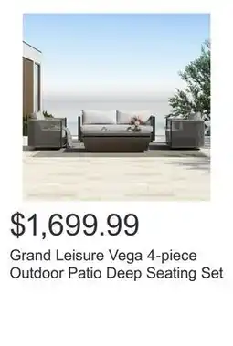Costco Grand Leisure Vega 4-piece Outdoor Patio Deep Seating Set offer