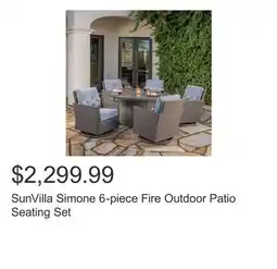 Costco SunVilla Simone 6-piece Fire Outdoor Patio Seating Set offer