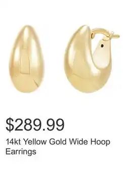 Costco 14kt Yellow Gold Wide Hoop Earrings offer