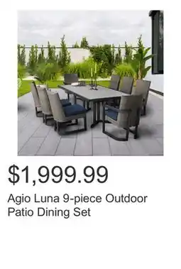 Costco Agio Luna 9-piece Outdoor Patio Dining Set offer