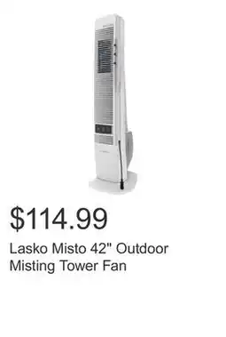 Costco Lasko Misto 42 Outdoor Misting Tower Fan offer