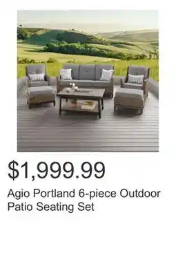 Costco Agio Portland 6-piece Outdoor Patio Seating Set offer