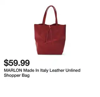 Marshalls MARLON Made In Italy Leather Unlined Shopper Bag offer