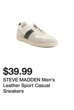 Marshalls STEVE MADDEN Men's Leather Sport Casual Sneakers offer