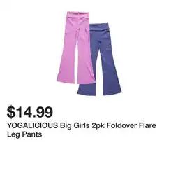 Marshalls YOGALICIOUS Big Girls 2pk Foldover Flare Leg Pants offer