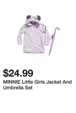 Marshalls MINNIE Little Girls Jacket And Umbrella Set offer