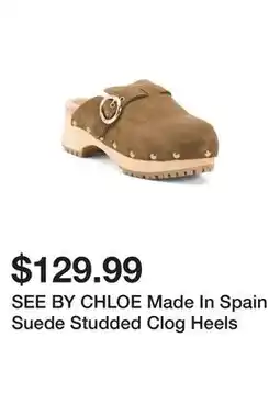 Marshalls SEE BY CHLOE Made In Spain Suede Studded Clog Heels offer