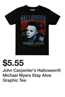Five Below John Carpenter's Halloween Michael Myers Stay Alive Graphic Tee offer