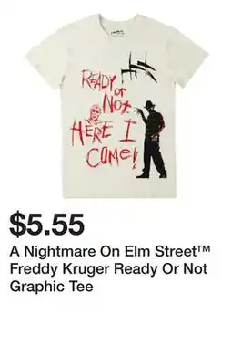 Five Below A Nightmare On Elm Street Freddy Kruger Ready Or Not Graphic Tee offer