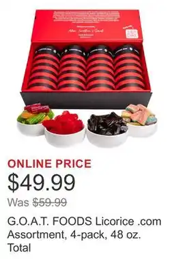 Costco G.O.A.T. FOODS Licorice .com Assortment, 4-pack, 48 oz. Total offer
