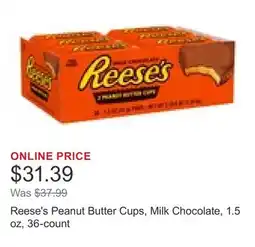 Costco Reese's Peanut Butter Cups, Milk Chocolate, 1.5 oz, 36-count offer
